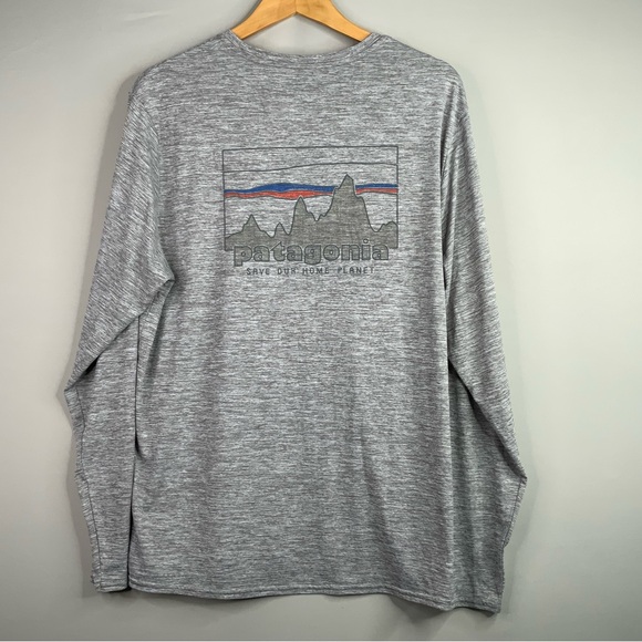 Patagonia Men’s Capilene Cool Daily Graphic Long Sleeve Shirt. Men’s Size Large. - Picture 2 of 8